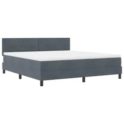 Vidaxl LED Box Spring Postelja Temno siva 180 x 200 cm Žamet