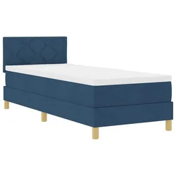 Vidaxl LED Box Spring Postelja z LED trakami Modra 80 x 200 cm blago