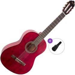 Valencia VC204 Basic SET 4/4 Transparent Wine Red Klasična kitara
