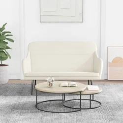 Klupa krem 110 x 76 x 80 cm baršunasta