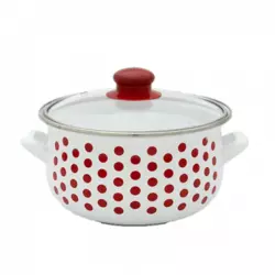 TEXELL Šerpa sa poklopcem 4.8 l - TSE-263, Emajl, 22cm, 4.8 l, Bela/Crvena