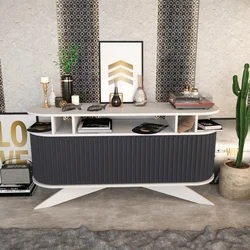 Hanah home Polica 150x75x43cm Belo-Antracit