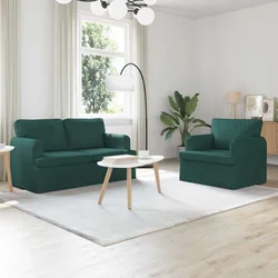 Vidaxl Kavč 2 pcs Temno zelena Kovina
