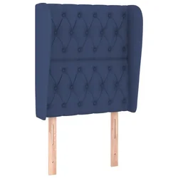 Vidaxl Vzglavje z ušesi modro 83x23x118/128 cm blago