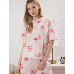 Trendyol Milla Ženski set pidžame Thmss25Pt00367, Roze