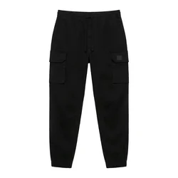 Pull&Bear Kargo hlače črna
