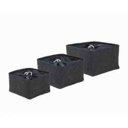 Möve Set 3 tekstilnih košar TWEED temno siv