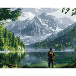Rayher. Slikanje po številkah, Mountain landscape, 40x50 cm