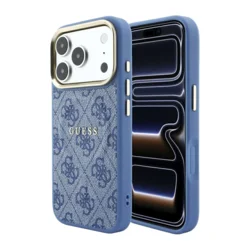 Maska Guess 4G Embossed Classic MagSafe za Samsung iPhone 17 Pro/ 18 Pro plava