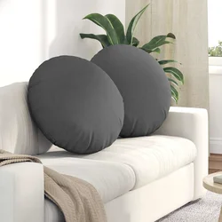 Jastučići za sjedenje 2 pcs Tamno siva O80 x 29 cm tkanina