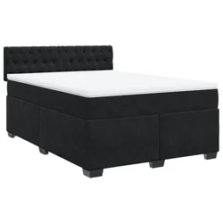 Vidaxl Box spring posteljni z vzmetnico črn 140x190 cm žamet