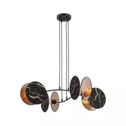 Luster na sajli MOTIF 4xE27/15W/230V crna/zlatna