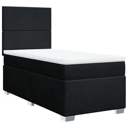 Vidaxl Box spring postelja z vzmetnico črn 90x190 cm blago