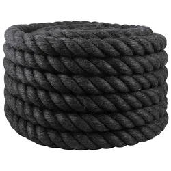 Vidaxl Vrv iz jute 50 Črna 100% Tossa jute
