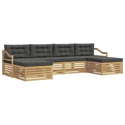 Set vanjskih sofa 6 pcs Bijela i antracit 325 x 162,5 x 73 cm