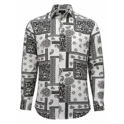 Radwa Srajca Mens Viscose multicolor pattern shirt naravno bela