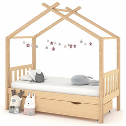 Okvir za dječji krevet s ladicom 80x160 cm od masivne borovine