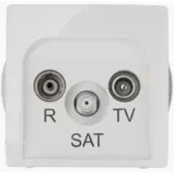 Simon Basic RD/TV/SAT prehodna antenska vtičnica bela BMZAR-SAT10/P.01/11 RD/TV/SAT