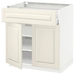 METOD / MAXIMERA Podni element s fiokom/2 vrata, bela/Bodbyn prljavobela, 80x60 cm