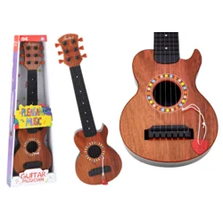 slomart Lesena otroška kitara LEAN TOYS, rjava, s srčkom