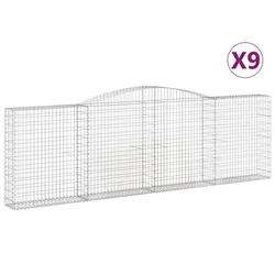 Lučne gabionske košare 9 kom 400x30x120/140cm pocinčano željezo