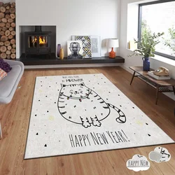 Conceptum Hypnose tepih s novogodišnjim motivima Asr-Crpt-68, Pravougaoni, 80 x 140 cm, Bež