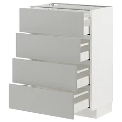METOD / MAXIMERA Podni element 4 fronta/4 fioke, bela/Havstorp svetlosiva, 60x37 cm