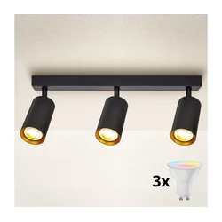 Brilagi - LED prigušiva spot svetiljka SELE 3xGU10/6W/230V crna/zlatna