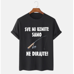 MAFIMI Muška majica Sve mi uzmite samo štap ne dirajte, Bela