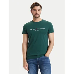 Tommy Hilfiger Majica Logo MW0MW11797 Temno zelena Regular Fit