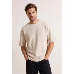 Trendyol Muška majica Tmnss26Ts00017, Bež