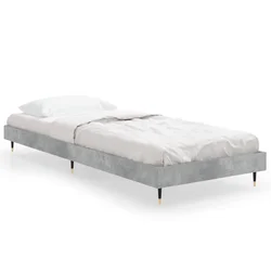 Vidaxl Posteljni okvir betonsko siv 75x190 cm inženirski les