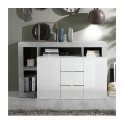 Komoda LENOR bela/siva beton