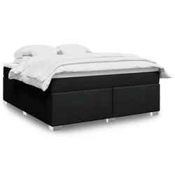 VIDAXL Box spring postelja z vzmetnico črna 180x200 cm blago