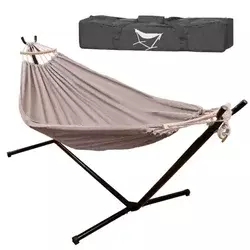 Viseća mreža s metalnim stalkom 247 cm – vrtni hamak, nosivost 150 kg