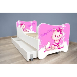 Dečiji krevet 140x70 cm happy kitty + fioka happy kitty ( 7535 F )