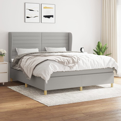 shumee Box spring postelja z vzmetnico svetlo siva 180x200 cm blago