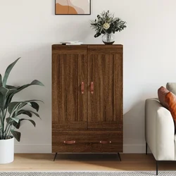 Visoka komoda smeđa boja hrasta 69,5x31x115cm konstruirano drvo