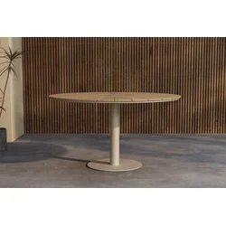 Venture Design Okrogla jedilna miza 120x75 cm bež