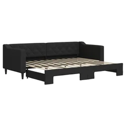 Vidaxl Izvlečna dnevna postelja temno črna 80x200 cm blago