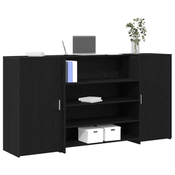 Recepcijski stol crni hrast 200x50x103,5 cm inženjerski drvo