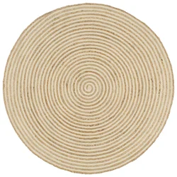 Ručno rađeni tepih od jute sa spiralnim uzorkom bijeli 90 cm