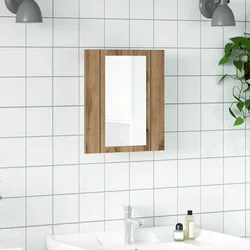 LED kupaonski ormarić s ogledalom boja hrasta 40x12x45cm drveni
