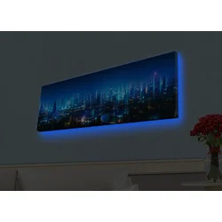 Wallity Slika na platnu sa LED osvetljenjem 30x90cm