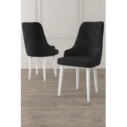 Hanah Home Set stolica Trex, 46x95x42 cm, 2 komada, Crno-bele