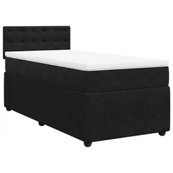 Vidaxl Box spring postelja z vzmetnico črna 90x200 cm žamet