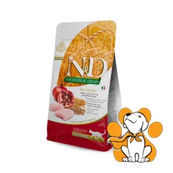 N&D Ancestral Grain Neutered Chicken, Spelt, Oats&Pomegranate Recipe 10kg, Hrana
