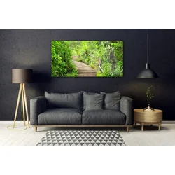 tulup.si Steklena slika Stopnice narava 140x70 cm 2 obešalnika