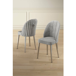 HANAH HOME Set 4 stolice Mara Grey Chrome