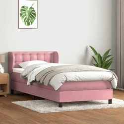 Box Spring krevet s madracem ružičasti 90x210 cm samt